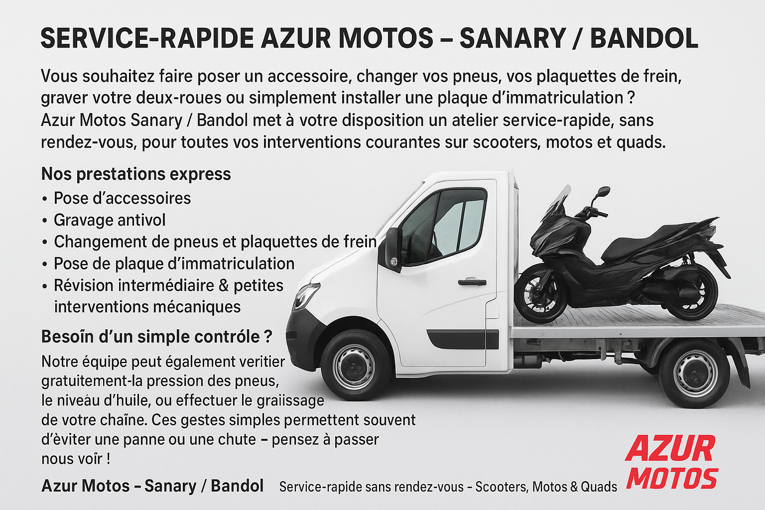 GARAGE SERVICE-RAPIDE à AZUR MOTOS sur SANARY SUR MER ET BANDOL
