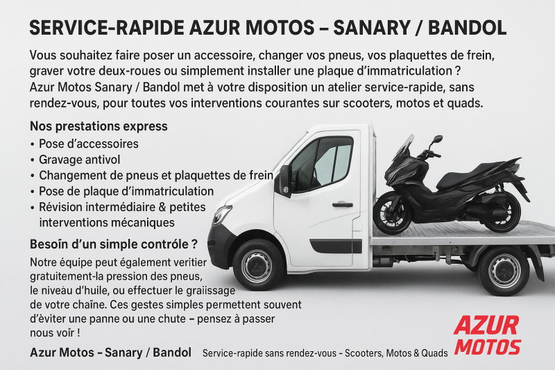 GARAGE SERVICE-RAPIDE à AZUR MOTOS sur SANARY SUR MER ET BANDOL